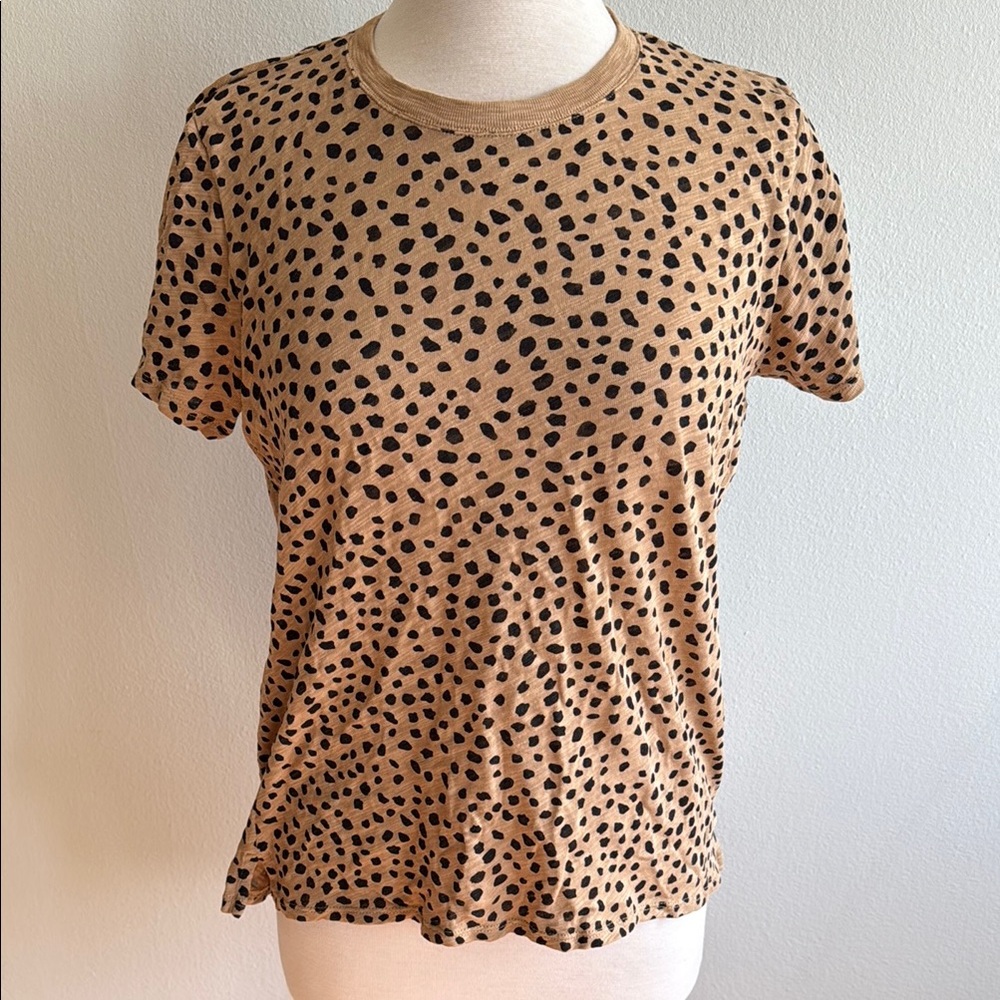 ATM Anthony Thomas Melillo Tan and Black Leopard Print Tee